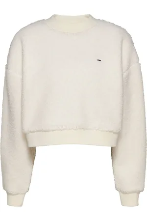 Tommy Hilfiger Oversized Teddy Rund hals Hvid SweatshirtM