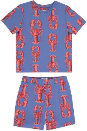 Chelsea Peers Kids Organic Cotton Lobster Print Short Pyjamas Set98104cm