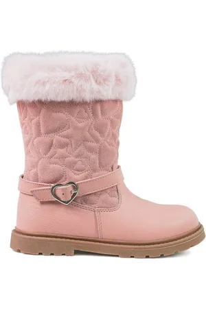 Toezone Lumi Faux Fur Zip Heart Buckle Boots