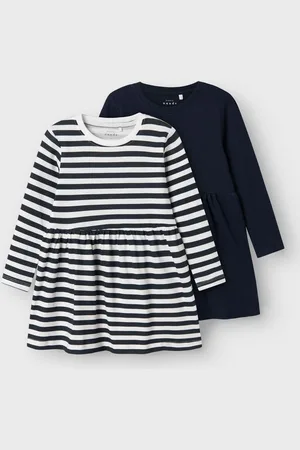 NAME IT Stribet og almindelig trøje Kjoler 2 Pakke5 år (110cm)