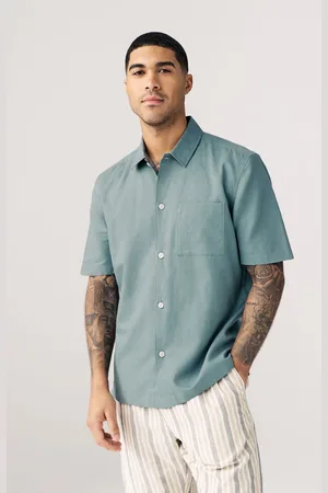Next Cotton Linen Blend Short Sleeve ShirtXL