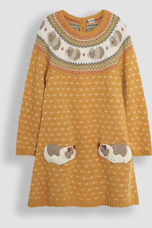 JoJo Maman Bébé Fairisle Pattern Knitted Dress12 - 18 måneder (80 - 86cm)
