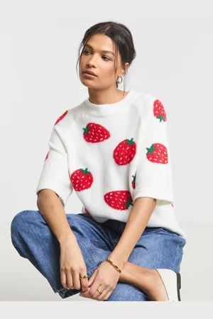 Simply Be Fruit Print Half Sleeve Knitted Jumper36