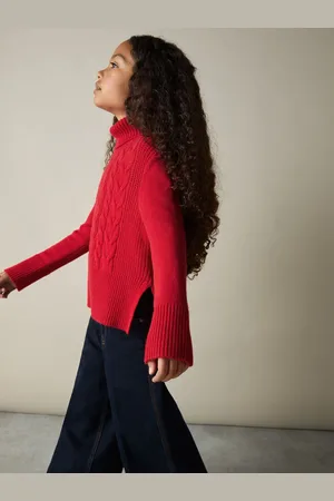 Reiss Carina Wool-Blend Cable-Knit Roll-Neck Jumper11 - 12 år (146 - 152cm)