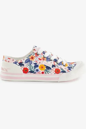 Rocket Dog Jazzin Malden Floral Cotton White Trainers