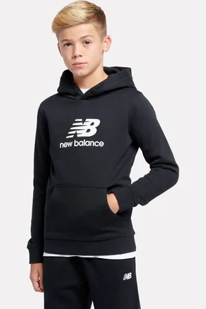 New Balance Kids Fransk frotté Stacked Logo 100% Bomuld Hættetrøje140146cm