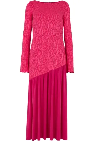 DASKA Meissa Maxi Dress With Long Sleeve And Textured Contrast Detailxlarge