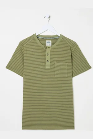 Fat Face FatFace Overdye Stripe Henley Tshirt4XL Reg