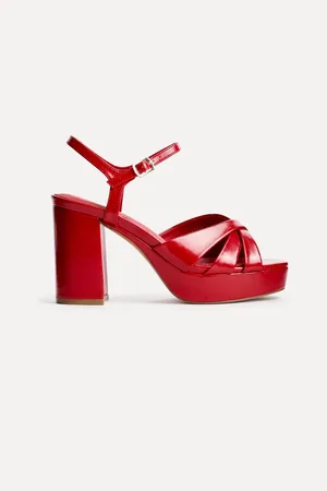 Linzi Keliah Platform Cross-Over Strap Sandaler med blokhæleu41