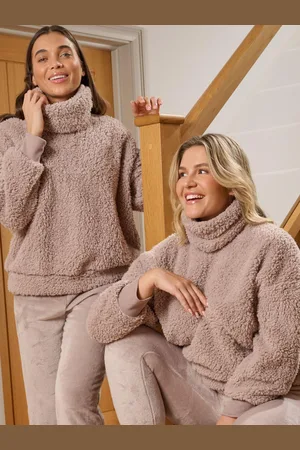 Loungeable Borg Removeable Snood Jumper and Luxury Fleece Jogger Lounge SetL