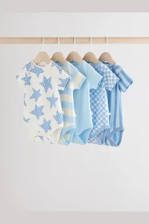 Next Short Sleeve Baby 100% Cotton Bodysuits 5 PackOp til 3 måneder (62cm)