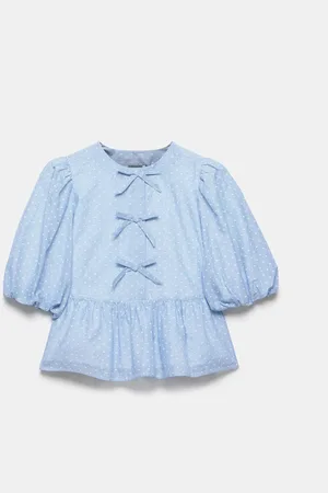mint&berry 100% Cotton Striped Puff Sleeve TopXL