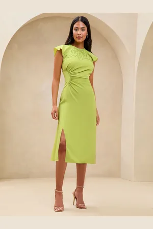 Lipsy London Applique Trim Ruched Fit And Flare Midi Kjole42