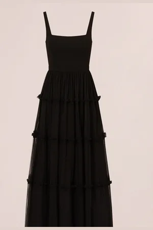 Adrianna Papell Adrianna by Knit And Mesh Black Dress38