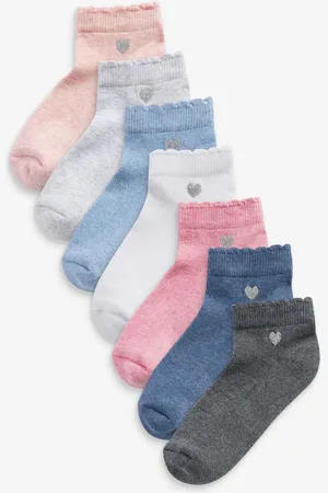 Next 7 Pack Cotton Rich Embroidered Cushioned Sole Trainer SocksUK 6 - 8.5