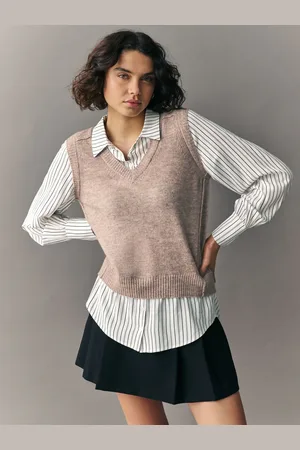 Next V-Neck Knitted Tank Shirt Layer Jumper with WoolS Reg