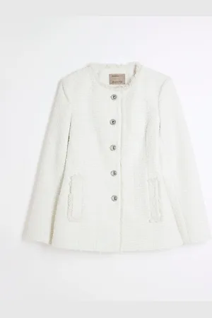 River Island Collarless Boucle Jacket34