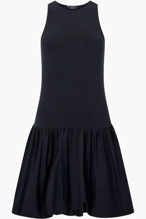 French Connection 100% Cotton Phoebe Jersey Mix Bubble Hem Mini Dresssmall