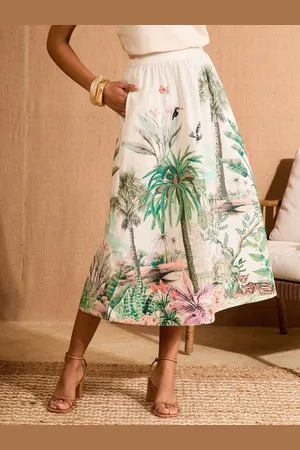 Love & Roses Scenic Printed Midi Skirt40