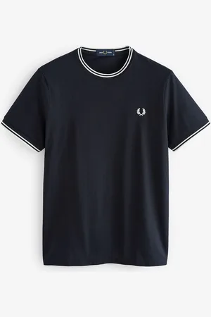 Fred Perry T-shirt i bomuld med Twin Tipped Logo 100%M