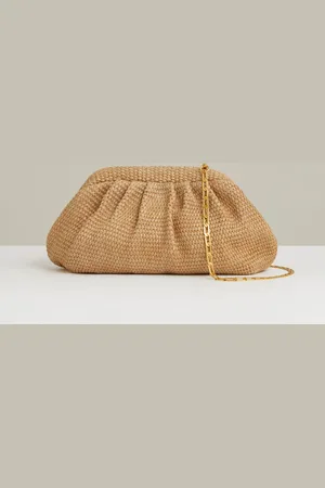 Reiss Gia Raffia clutch taskeEn