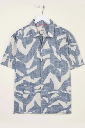 Fat Face FatFace Short Sleeve Art Print 100% Cotton ShirtStor Almindelig