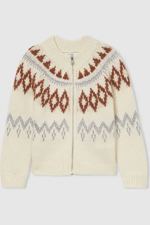 Reiss Ella Zipped Fairisle Pattern Cardigan with Wool and Cashmere11 - 12 år (146 - 152cm)
