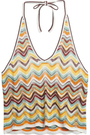Superdry Zigzag Knit Plunge Snøre Bluse16