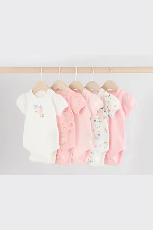 Next 100% Cotton Short Sleeve Baby Bodysuits 5 Pack3 - 6 måneder (62 - 68cm)