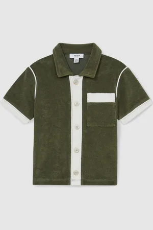 Reiss Micah Velour Colour-Block Shirt134140cm