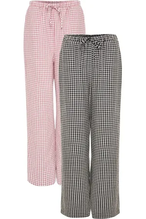 Threadbare Wide Leg Gingham Trousers