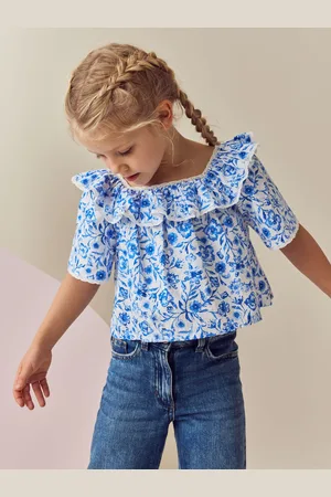 Next Printed Ruffle 100% Cotton Blouse (3-16yrs)8 år ( 128 cm)