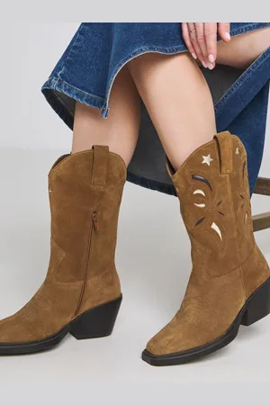 Simply Be Bred pasform Cut Out Detail Kalvehøjde Western Støvler In With Super Curvy Calfeu37