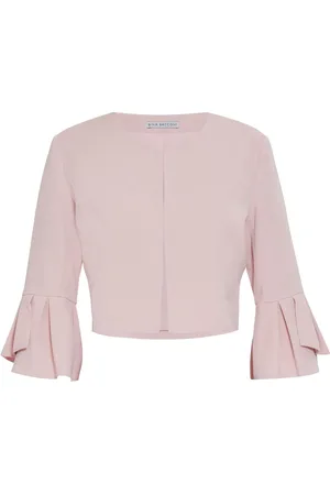 Gina Bacconi Pink Gigi Moss Crepe Bolero48