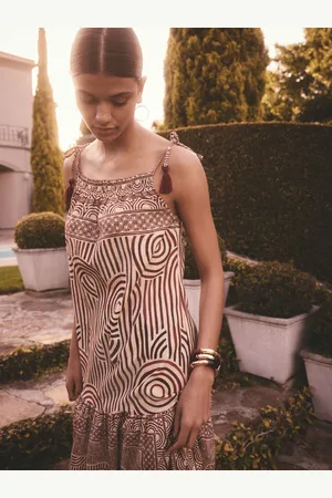 Next Strappy Drop Waist Tiered Maxi Dress with Linen42