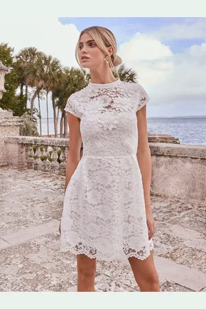 Lipsy London Lace Short Sleeve Lantern Mini Dress34
