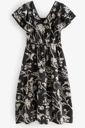 Laura Ashley Ruffle Sleeve 100% Cotton Dress with Lace Trims44