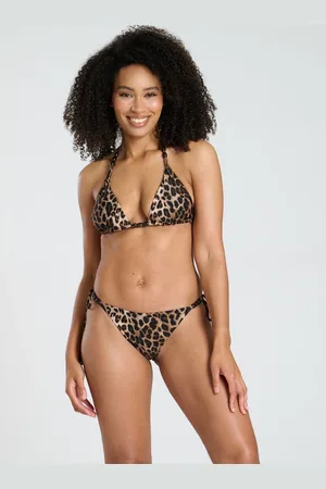 South Beach Leopard Printed Bead Detail Triangle Bikini Set36