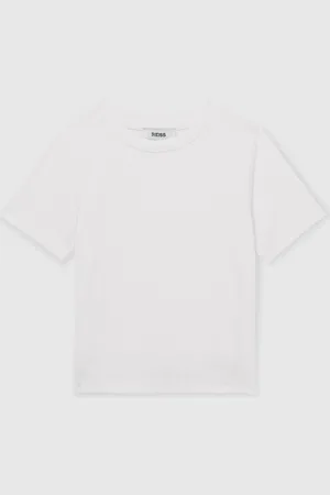 Reiss Victoria Cotton-Jersey Ribbed Short-Sleeve T-Shirt134140cm