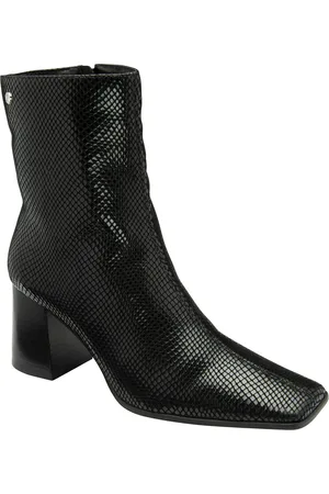 Ravel Snake Effect Print Leather Ankle Boots