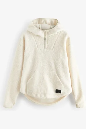 Next Outdoor Elements Hooded Teddy Borg Quarter Zip FleeceS