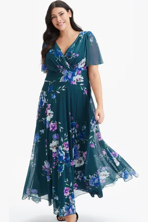 Scarlett & Jo Isabelle Winter Tryk Float Sleeve Maxikjole48