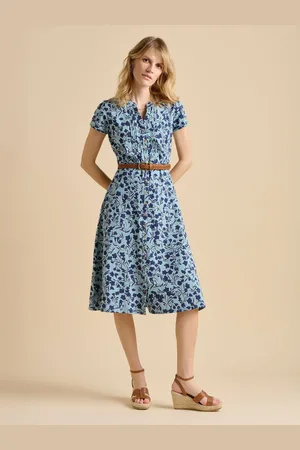 Brakeburn Shadow Floral Print 100% Cotton Midi Dress40