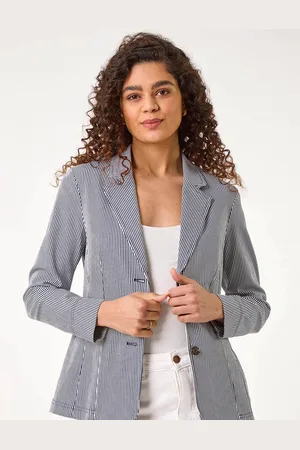 Roman Stripe Bengaline Stretch Blazer