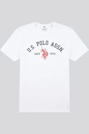 U.S. Polo Assn. U. S. Polo Assn. Mens Signature 100% Cotton Arch Print White T-ShirtL