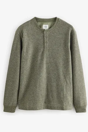 Next Textured Long Sleeve Grandad 100% Cotton T-Shirt3XL Reg