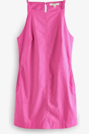 Next Mini Sleeveless Racer Stretch Linen Blend Dress32 Petite