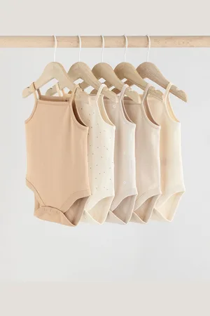 Next Baby Strappy Vest 100% Cotton Bodysuits 5 Pack8086cm
