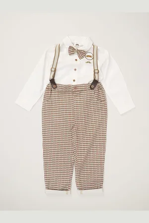 Little Gent Bow Tie Mock 100% Cotton Shirt and Trousers with Braces Outfit Set24 måneder (92cm)