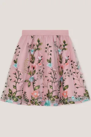 Monsoon Heather Floral Embroidered Tulle Skirt166168cm